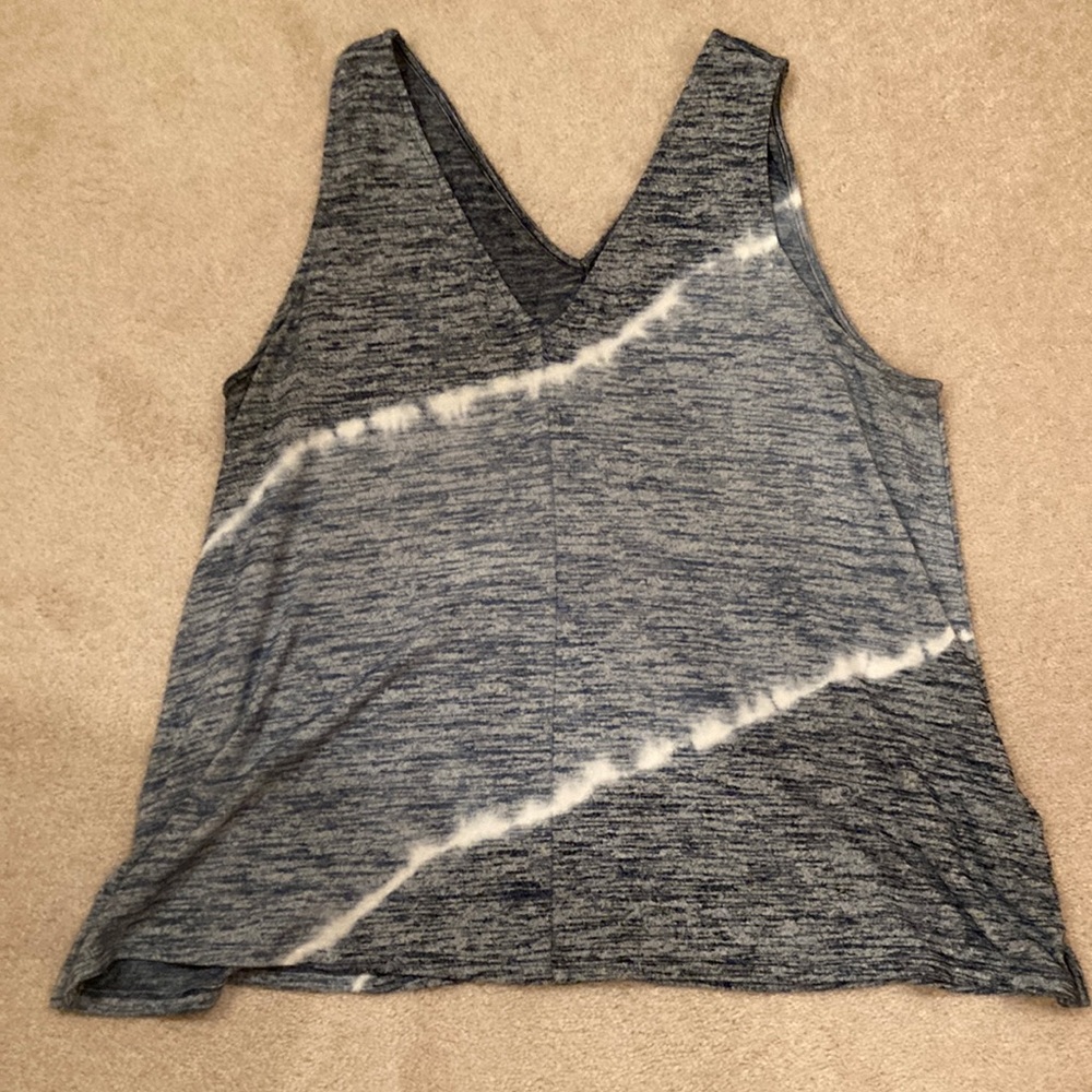 Blue and white soft knit Ana tank top - XL